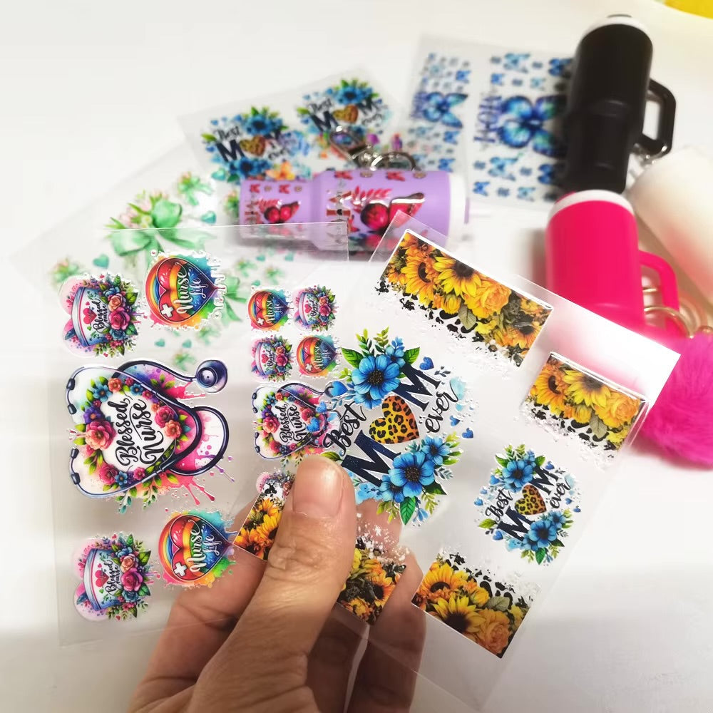 Mini tumbler UV DTF decals